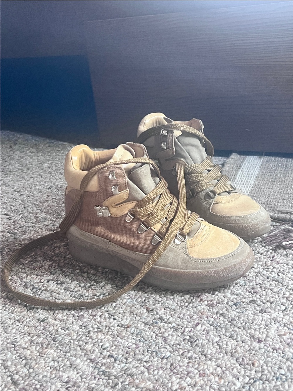 Isabel Marat suede and Leather laceup Sneakers - Comfortable Lace-Up Boot